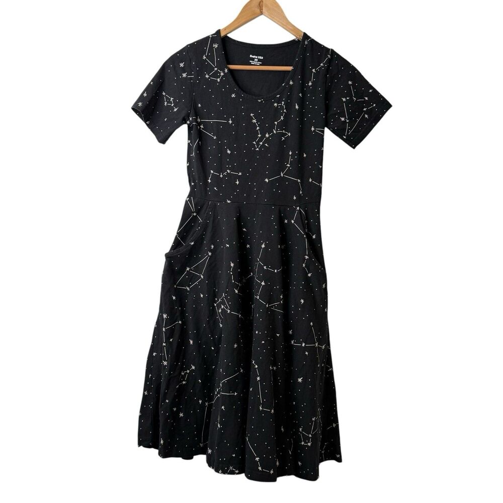 Svaha Constellations Glow In the Dark Twirl Dress Organic Cotton Celestial Sz XS - Picture 3 of 13
